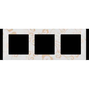 Valena LIFE Рамка 3 поста Ампир белый универсальная