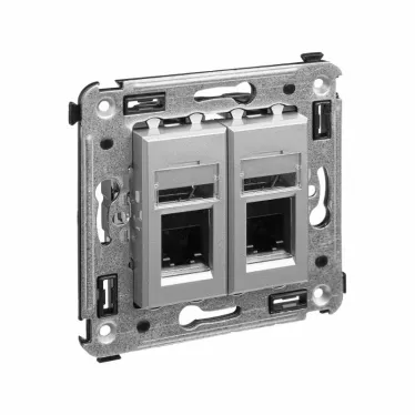 Avanti Телефонная розетка RJ-12 в стену двойная Закаленная сталь