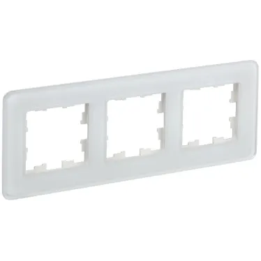 BRITE Рамка 3 поста РУ-3-2-Бр стекло белый RE IEK