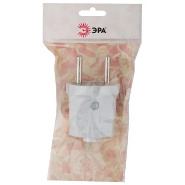 Вилка б/з прямая 10A белая Vx1-W