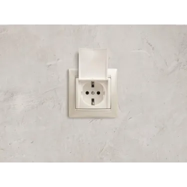 VALENA Розетка с заземлением в рамку с крышкой белая