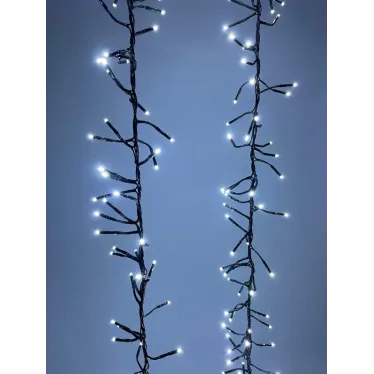 Гирлянда LED Нить Мишура 3,9 м зеленый провод, холодный свет, 220V ENIN - GC