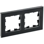 BRITE Рамка 2 поста РУ-2-1-БрЧ металл черный