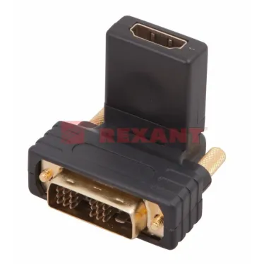 Переходник штекер DVI-D - гнездо HDMI, поворотный,,