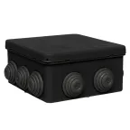 Коробка распределительная КМР-030-014 с крышкой (100х100х50), 10 мембр. вводов чёрная IP55 | plc-kmr2-030-014-b | EKF