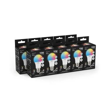 Лампа светодиодная A60 10W E27 RGBW+димирование LED 1/50 | 102102410 | Gauss