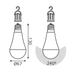 Лампа светодиодная LED A60 7W E27 450lm 3000K с Li-Ion аккумулятором 1/10/60 | 102402107 | Gauss