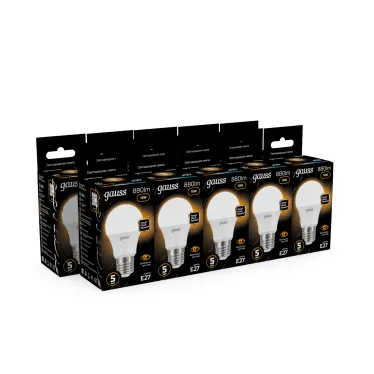 Лампа светодиодная LED 10Вт E27 220В 3000К A60 | 102502110 | Gauss