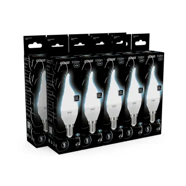 Лампа светодиодная LED 6,5Вт E14 220В 4100К свеча на ветру | 104101207 | Gauss