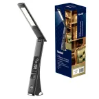 Светильник TLD-567 Black/LED/300Lm/4500K/Dimmer настольный c часами, календарем, термометром, 6W. Встроенный аккумулятор 2000mAh. Сенсорный выключатель. Диммер. Черный. ТМ