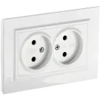 BRITE Розетка двойная без заземления без защитных шторок 10А в сборе РС12-2-БрБ белый