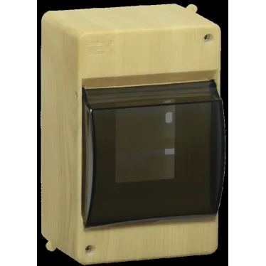 Бокс с прозрачной крышкой КМПн 2/4 для 4-х автоматических выключателей (Сосна)