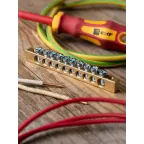 Шина PEN ноль-земля 6х9мм 10 отверстий латунь крепеж по краям PROxima