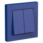ATLASDESIGN выключатель двухклавишный, сх.5, 10АХ, в сборе, АКВАМАРИН