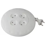 Удлинитель (белый) рулетка, без заземл, 2x0.75мм2, 4гн, 7м (10/350) UR-4-7 м-W