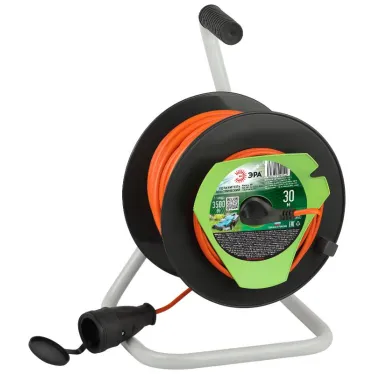 Удлинитель силовой RP-1e-3x1.5-30m на пластиковой катушке c заземлением 1 розетка 30м ПВС 3х1,5мм2
