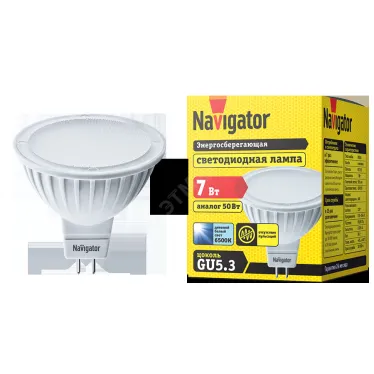Лампа светодиодная LED 7Вт GU5.3 230В 6500К NLL-MR16-7-230-6.5K-GU5.3 MR16 | 94246 | Navigator