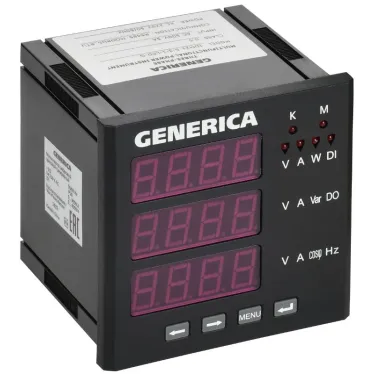 Мультиметр цифровой щитовой трехфазный RS-485 96х96мм LED GENERICA