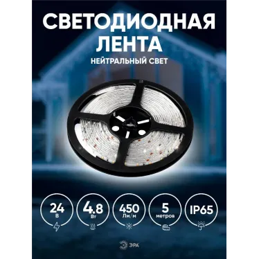 Лента светодиодная LS2835-4,8-60-24-65-4000К-5m (50/800)