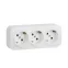 Quteo розетка тройная с заземлением с защитными шторками 16 A 250 IP 20 Белая