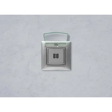 VALENA Розетка двойная USB алюминий