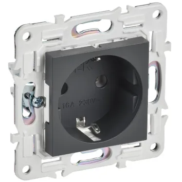 SKANDY Розетка с заземлением без защитных шторок 16А SK-R05T титан IEK