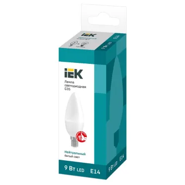 Лампа светодиодная C35 свеча 9Вт 230В 4000К E14 IEK