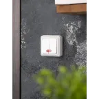 Рим Выключатель двухклавишный с индикатором 10А белый