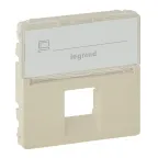 Valena LIFE Лицевая панель для одиночных розеток телефонных/информационных с держателем маркировки Слоновая кость