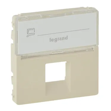 Valena LIFE Лицевая панель для одиночных розеток телефонных/информационных с держателем маркировки Слоновая кость