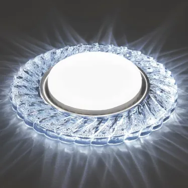 Светильник ДВО-15w GX53 без лампы со светодиодной подсветкой 6400К прозрачный хром