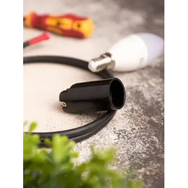 Патрон карболитовый подвесной Е14 черн. без наклейки PROxima