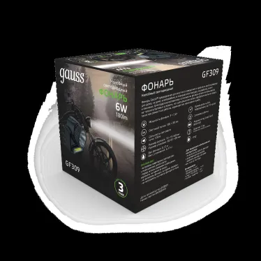 Фонарь светодиодный налобный 6 Вт 180 лм Черный IP42 аккумуляторный Lead acid 800мАч GFL Gauss
