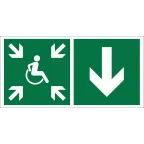 Знак безопасности BL-3517.E78"Указ. двери пункта сбора(безоп.зоны)МГН(прав.)" | a20074 | Белый свет