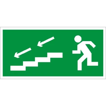 Пиктограмма (Пластина) По лестнице вниз налево (335х165) для LYRA | 2502000900 | Световые Технологии