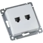 MASTER Розетка компьютеная и телефонная скрытой установки, в рамку, белый