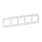 Valena ALLURE Рамка 5 постов Белое стекло универсальная