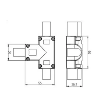Соединитель тройной ARL-CLEAR-U15-2x90 (26x15mm) (ARL, металл)