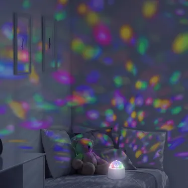 Светильник с фиксированной проекцией "диско", с кабелем электропитания и выключателем, 3W, бел. 1/50 | DIY0021 | Gauss