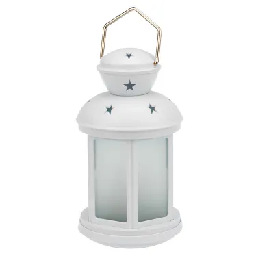 Декоративный фонарь 12х12х20,6 см, белый корпус, теплый белый цвет свечения с эффектом пламени свечи | 513-067 | NEON-NIGHT