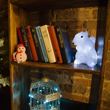 Акриловая светодиодная фигура "Белка" 17,5х12х18 см, 4,5 В, 3 батарейки AAA (не входят в комплект), 12 светодиодов, | 513-341 | NEON-NIGHT