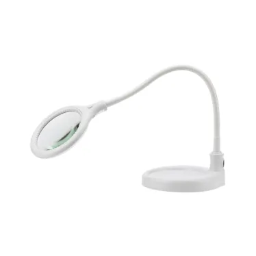 Лупа настольная 3D с подсветкой 30 LED, подставка+прищепка, белая | 31-0247 | REXANT