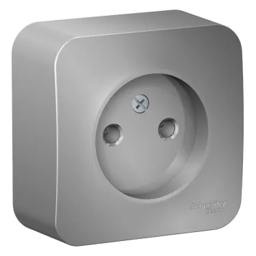 BLANCA розетка наружная без заземления без шторок, 16А, 250В, алюминий