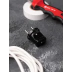 Вилка прямая без заземления черная 6А 250В