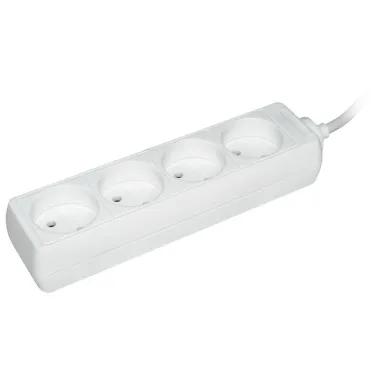 Удлинитель бытовой 4 розетки шнур 3м без заземления 16А