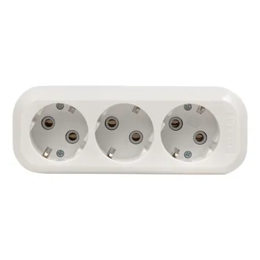 Колодка 3 гнезда с заземлением 16А Эксперт