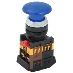 Кнопка AELA22 Гриб синяя неон 1з+1р