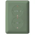 W59 Розетка двойная скрытая c заземлением 16А шампань