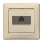 VALENA Розетка компьютерная RJ45 категория 6 1 выход UTP слоновая кость на захватах