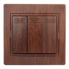 Выключатель тройной, 10А-250В, СУ, Plano, венге,1-106-10